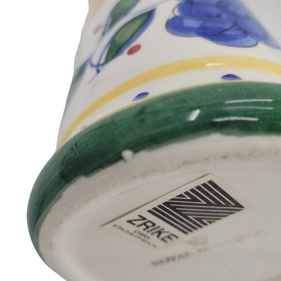 Hand-Painted Ceramic Bottle With Floral Design & Cork Lid By Zrike - Picture 10 of 10